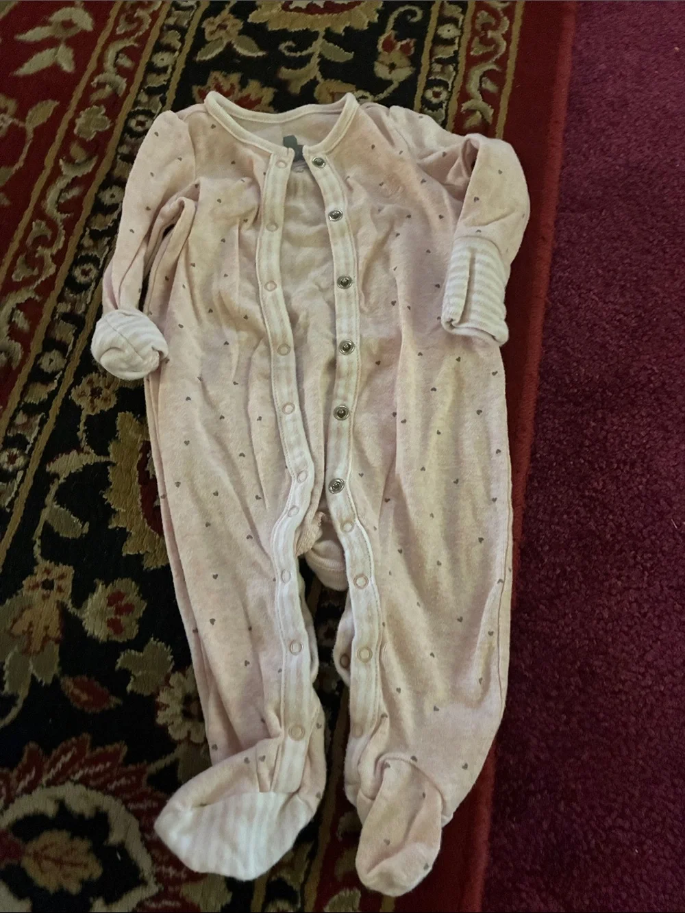 GAP Light Pink Dot Footed One-Piece